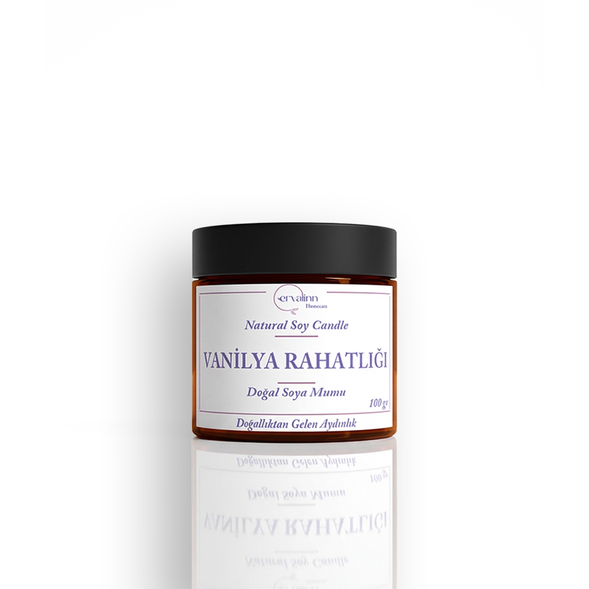 Ervalinn Homecare Natural Soy Candle – Vanilya Rahatlığı